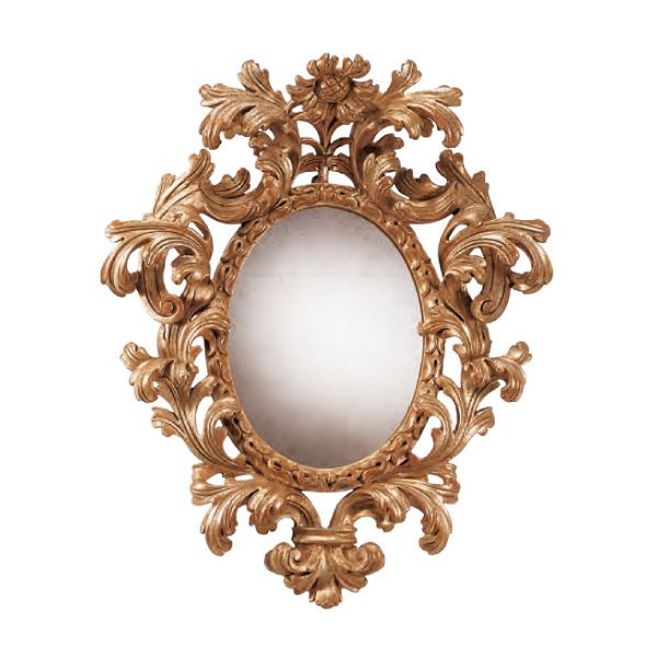 Зеркало Roberto Giovannini с нежно-бирюзовой резной рамой