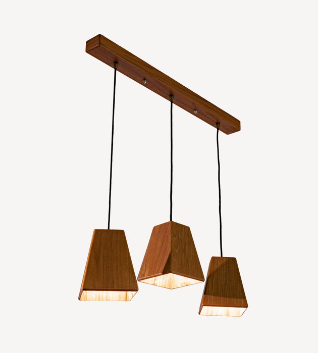 Подвесной светильник Син 3 из массива тика Подвесной светильник Син 3 из массива тика