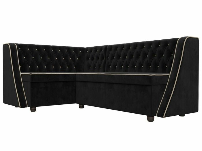 Кухонный угловой диван Лофт черного цвета левый угол - лучшие Угловые диваны в INMYROOM