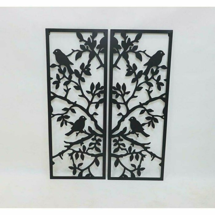 Настенный декор (2 Предметы) Металл птицы Shabby Chic (35 x 1,3 x 91 ) - купить Декор стен по цене 8779.0