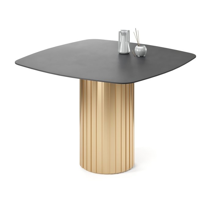 Обеденный стол квадратный Кейд на золотом основании - купить Обеденные столы по цене 58065.0