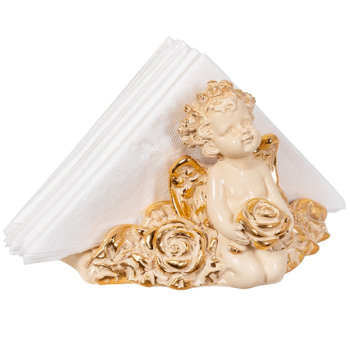 Салфетница Ангел Роуз кремово-золотого цвета - купить Аксессуары для кухни по цене 3376.0