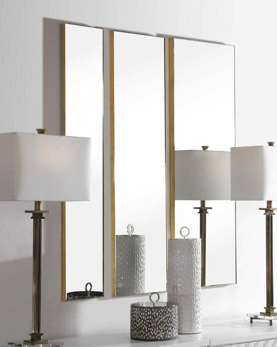 Зеркальная композиция Роулинг в золотой раме - купить Настенные зеркала по цене 30212.0
