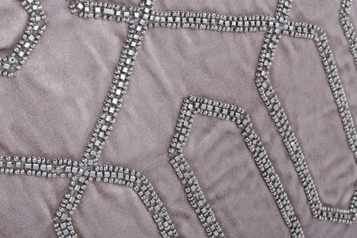 Подушка с бисером Геометрия серебряного цвета - купить Декоративные подушки по цене 3500.0