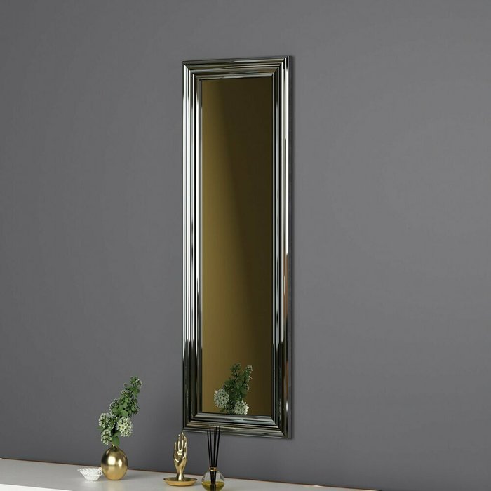 Настенное зеркало Decor 30х90 серебряного цвета - купить Настенные зеркала по цене 18406.0