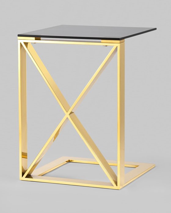 Приставной столик Кросс золотого цвета - лучшие Кофейные столики в INMYROOM