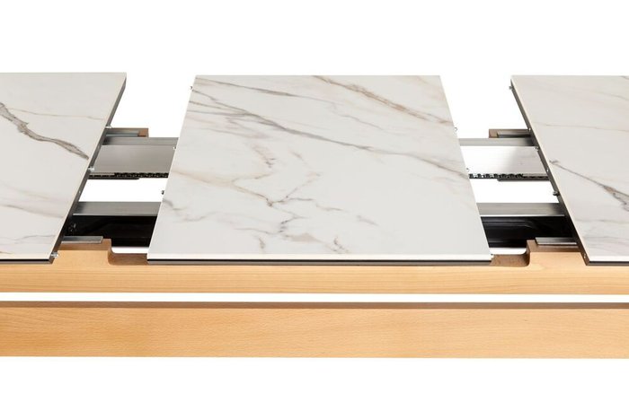 Раздвижной обеденный стол Нарвик Ceramic 120 бело-бежевого цвета - лучшие Обеденные столы в INMYROOM Раздвижной обеденный стол Нарвик Ceramic 120 бело-бежевого цвета - лучшие Обеденные столы в INMYROOM