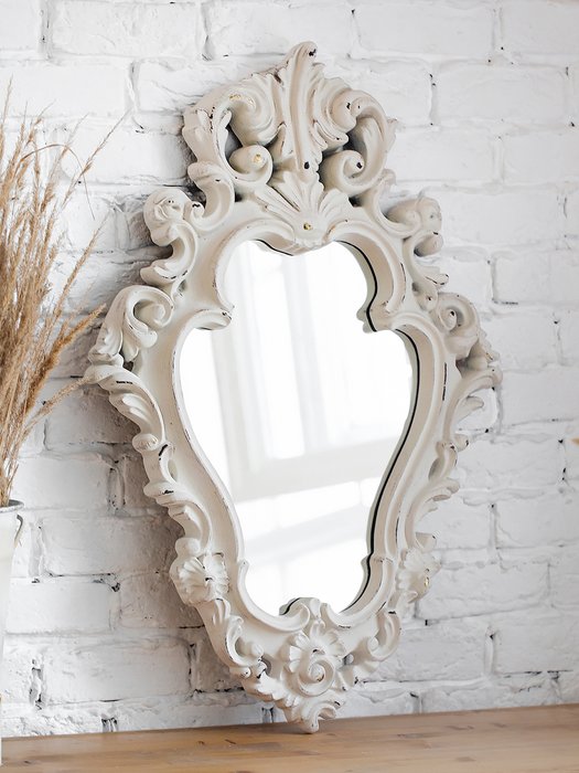 Зеркало настенное Будуар белого цвета - лучшие Настенные зеркала в INMYROOM