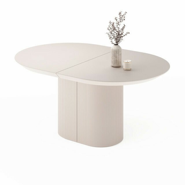 Раздвижной обеденный стол Гиртаб S светло-бежевого цвета - купить Обеденные столы по цене 203889.0