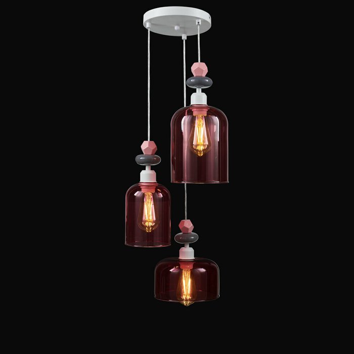 Подвесной светильник Color trio с разными по форме плафонами - купить Подвесные люстры по цене 18650.0