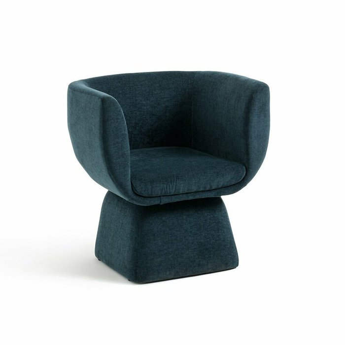 Кресло из велюра Corole синего цвета