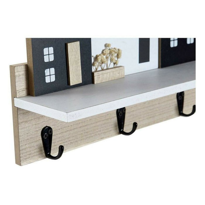 Ключница 39 x 9 x 27 cm Чёрный Коричневый Белый Деревянный MDF - лучшие Ключницы в INMYROOM Ключница 39 x 9 x 27 cm Чёрный Коричневый Белый Деревянный MDF - лучшие Ключницы в INMYROOM