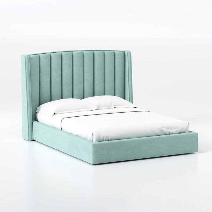 Кровать Lambro 140х200 бирюзового цвета с подъемным механизмом