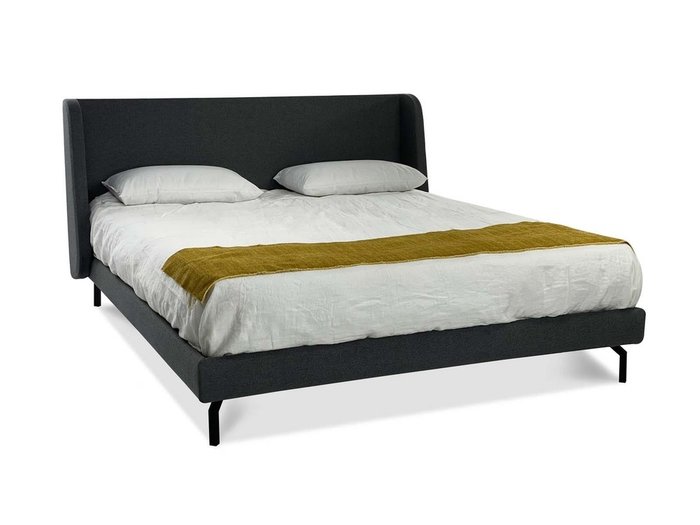 Кровать Posh 200х200 темно-серого цвета с ортопедической решеткой - купить Кровати для спальни по цене 132600.0