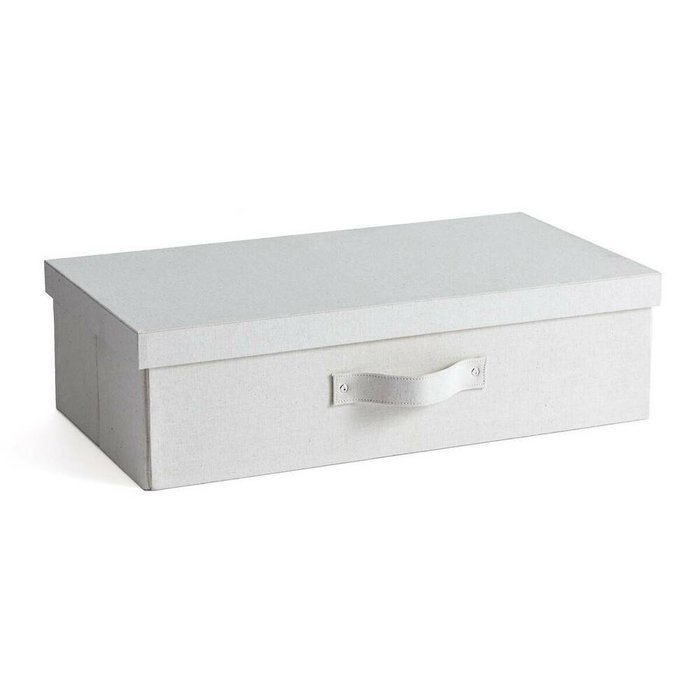 Коробка для хранения из льна Lisandre светло-бежевого цвета - купить Декоративные коробки по цене 4450.0