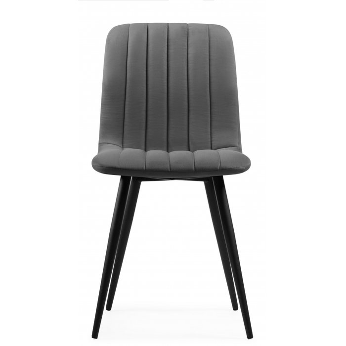 Cтул Дани темно-серого цвета на черных ножках - купить Обеденные стулья по цене 4190.0