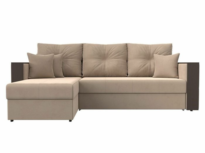 Угловой диван-кровать Валенсия бежевого цвета левый угол - купить Угловые диваны по цене 42999.0