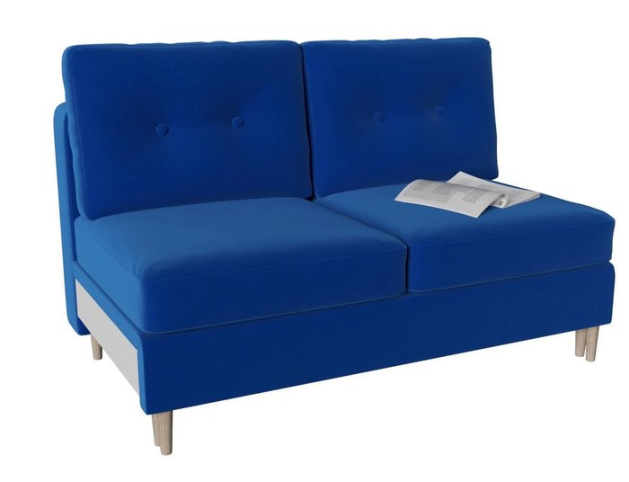 Модуль диван-кровать двухместный Белфаст синего цвета