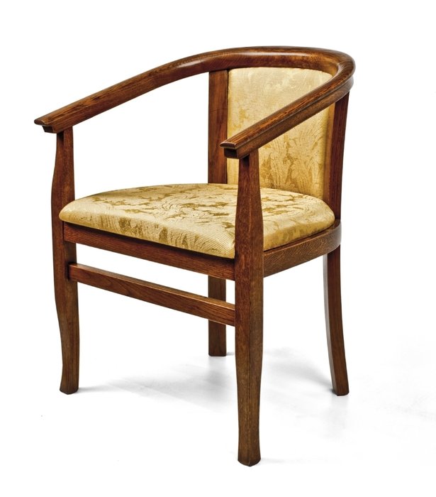 Венский стул с ручками из массива дуба и ткани - купить Обеденные стулья по цене 30080.0