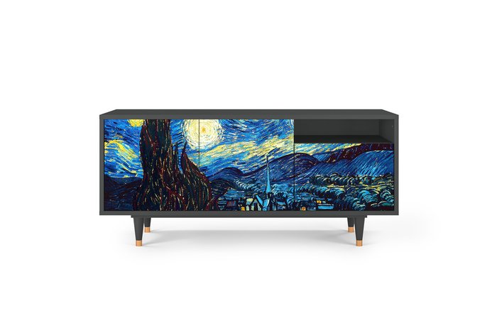 Тумба под TV T7 The Starry Night by Vincent van Gogh с корпусом графитового цвета Тумба под TV T7 The Starry Night by Vincent van Gogh с корпусом графитового цвета