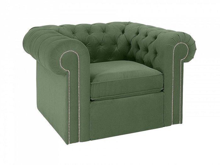 Кресло Chesterfield зеленого цвета  - купить Интерьерные кресла по цене 54810.0