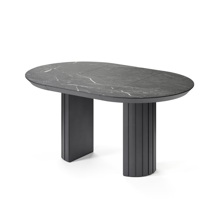 Обеденный стол раздвижной Саиф черного цвета на ножке - купить Обеденные столы по цене 128285.0