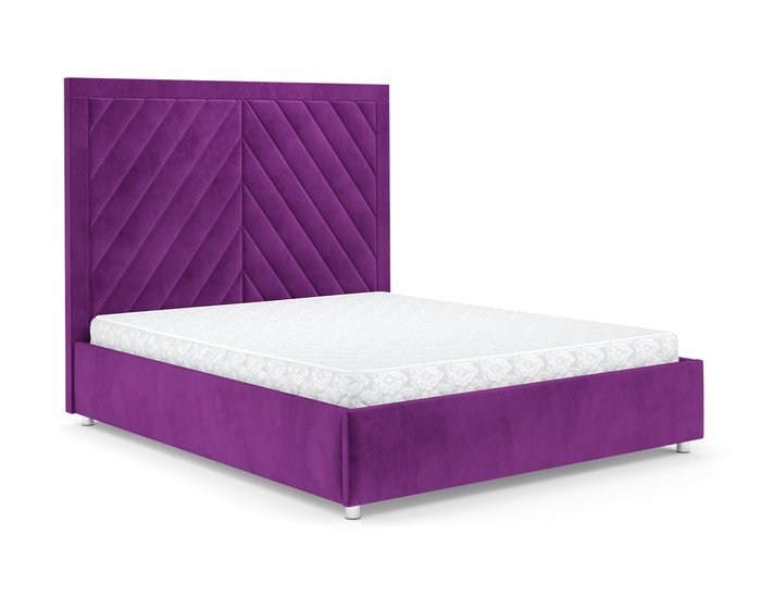 Кровать Мишель 140х190 фиолетового цвета с подъемным механизмом (микровелюр)  - купить Кровати для спальни по цене 37390.0