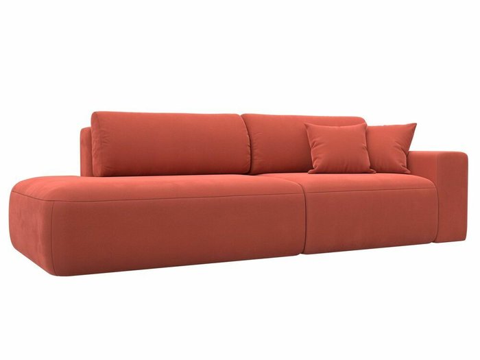 Диван-кровать Лига 036 Модерн кораллового цвета с правым подлокотником