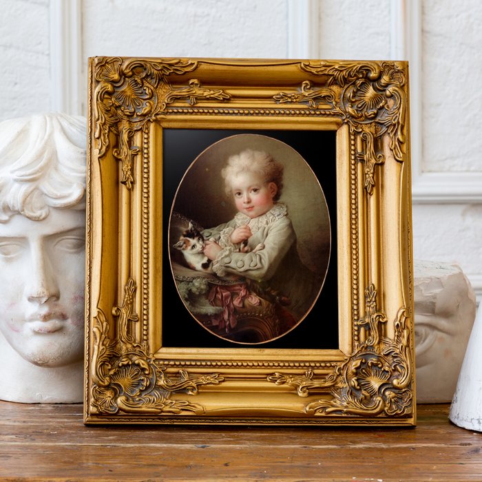 Репродукция картины Портрет мальчика играющего с кошкой - лучшие Картины в INMYROOM