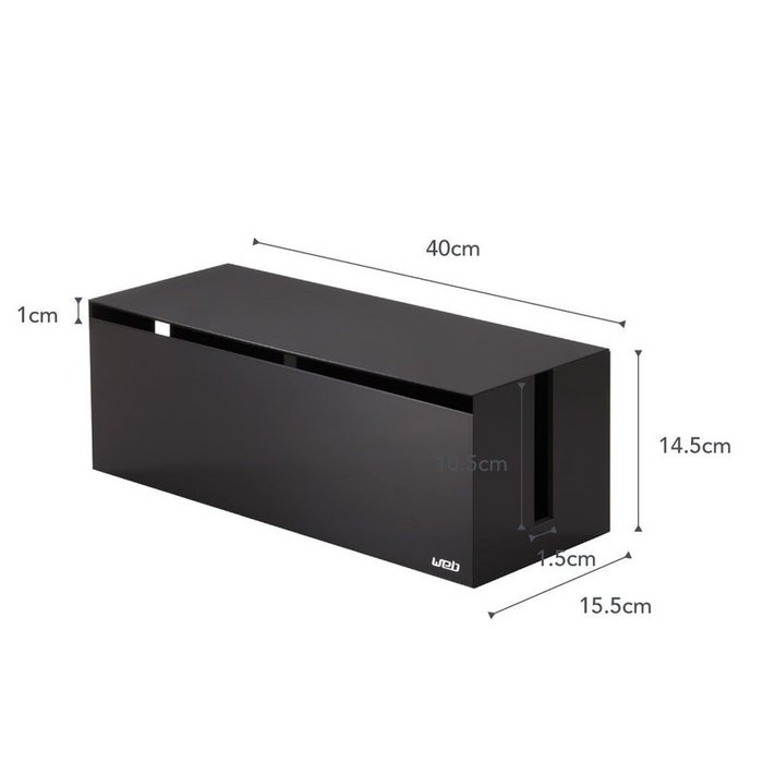Коробка для хранения кабелей Web черного цвета - купить Декоративные коробки по цене 6433.0