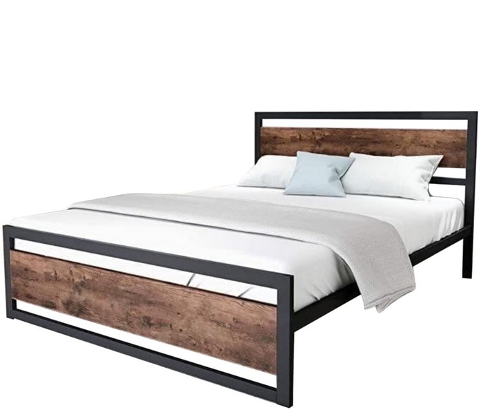 Кровать Бостон 120х200 черно-коричневого цвета - купить Кровати для спальни по цене 23990.0