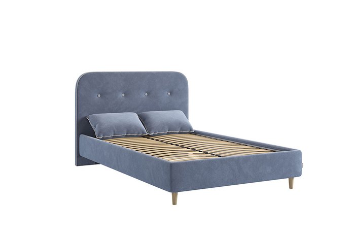 Кровать Лео 120х200 синего цвета без подъемного механизма - купить Кровати для спальни по цене 22390.0