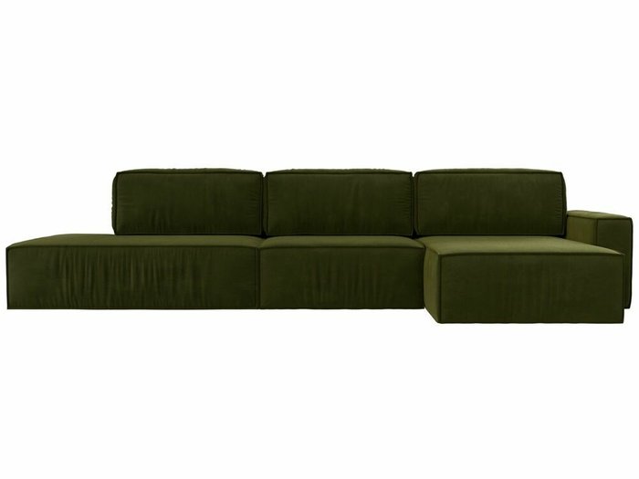 Угловой диван-кровать Прага модерн лонг зеленого цвета правый угол - купить Угловые диваны по цене 102999.0