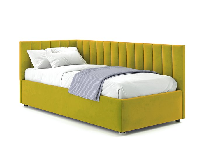 Кровать Negga Mellisa 90х200 желто-зеленого цвета с подъемным механизмом левая