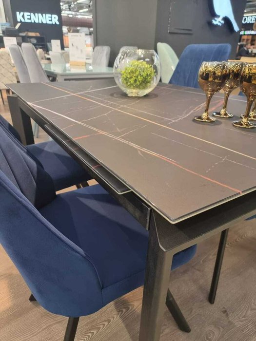 Раскладной обеденный стол DT1400 черного цвета - купить Обеденные столы по цене 19990.0