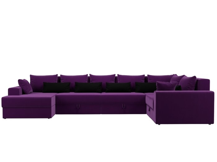 Угловой диван-кровать Мэдисон фиолетово-черного цвета - купить Угловые диваны по цене 81990.0
