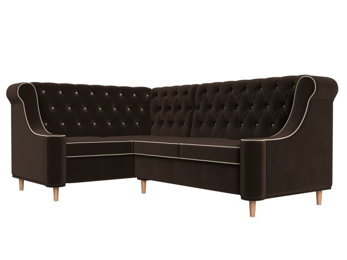 Угловой диван Бронкс коричневого цвета левый угол - лучшие Угловые диваны в INMYROOM