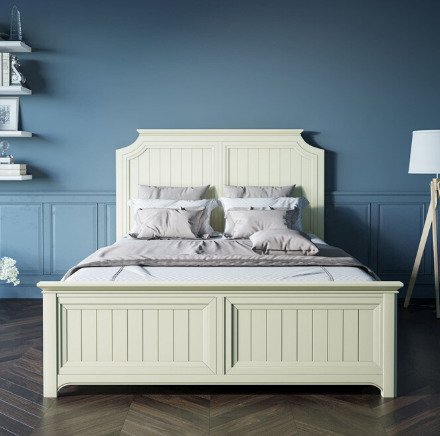 Бежевая "Olivia" кровать из массива березы и ясеня 160х200  - купить Кровати для спальни по цене 144301.0