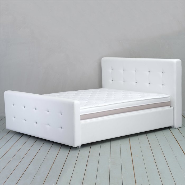 Кровать Отто с подъемным механизмом белого цвета 140х200