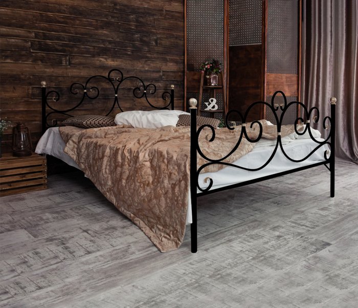 Кованая кровать Флоренция 140х200 черного цвета  - лучшие Кровати для спальни в INMYROOM
