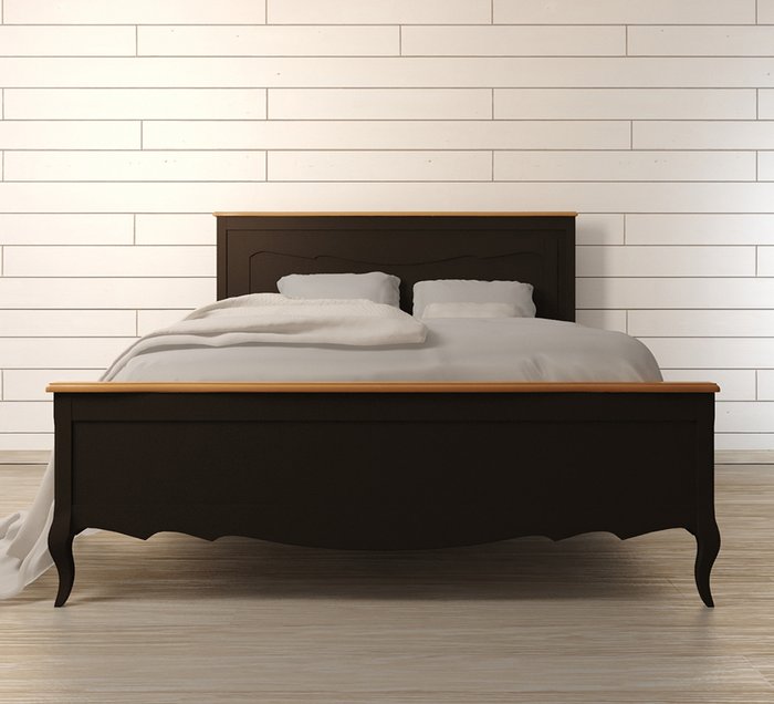 Стильная двуспальная кровать Leontina Black 160х200  - лучшие Кровати для спальни в INMYROOM