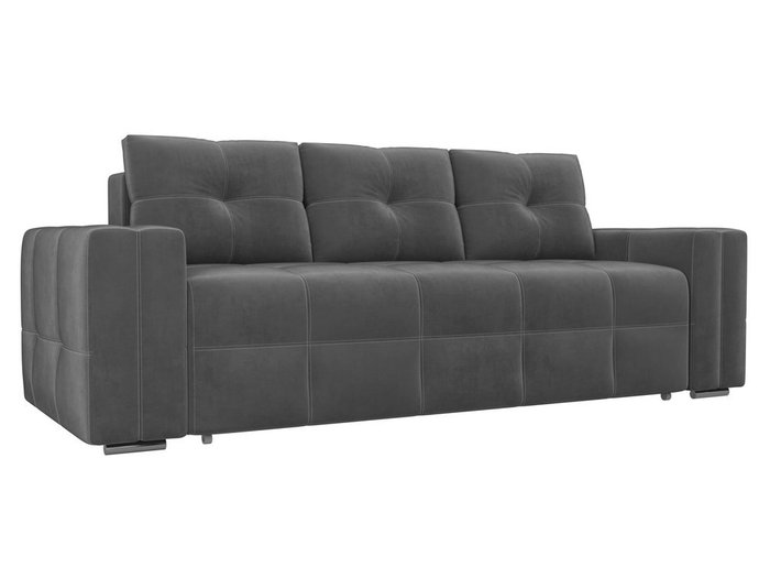 Прямой диван-кровать Леос серого цвета