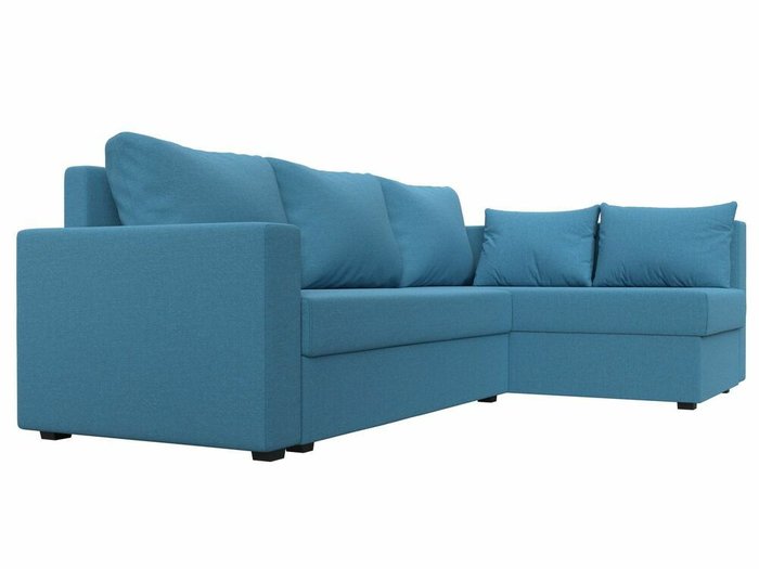 Угловой диван-кровать Мансберг темно-голубого цвета правый угол - лучшие Угловые диваны в INMYROOM