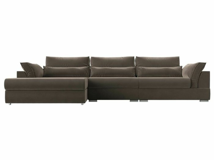 Угловой диван-кровать Пекин Long коричневого цвета угол левый - купить Угловые диваны по цене 112999.0