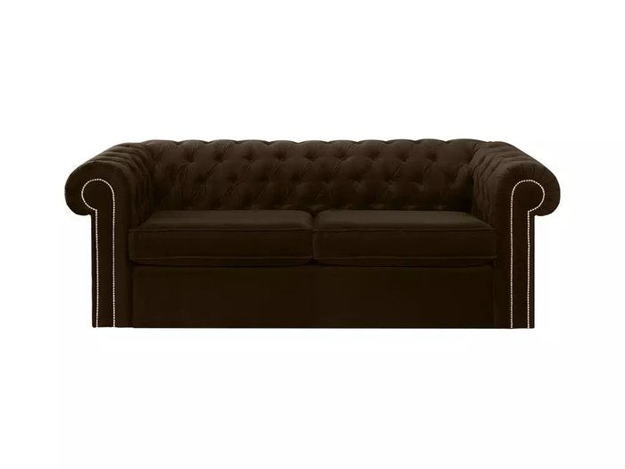 Диван-кровать Chesterfield темно-коричневого цвета