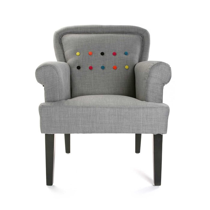 Кресло Buttons серого цвета