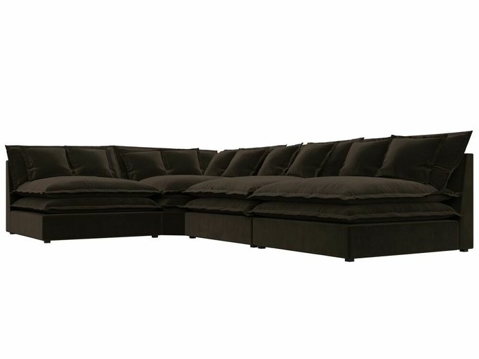 Угловой диван Лига 040 темно-коричневого цвета левый угол - лучшие Угловые диваны в INMYROOM