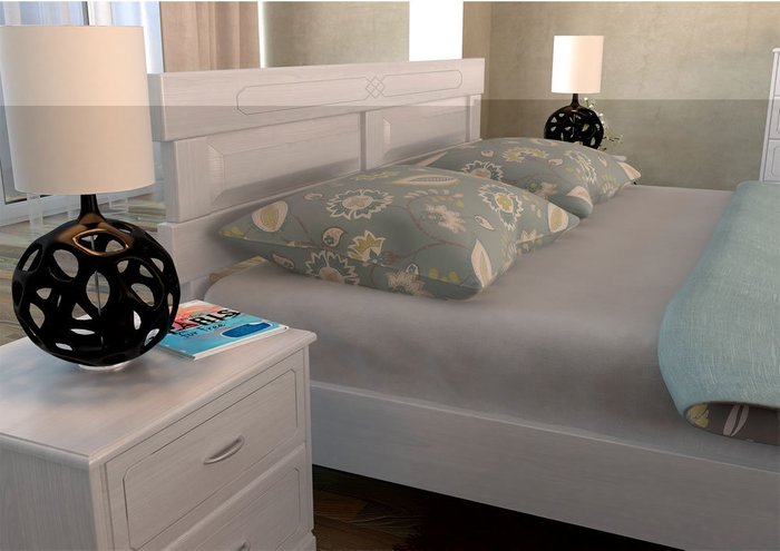 Кровать Варна бук-серый 120х200 - лучшие Кровати для спальни в INMYROOM
