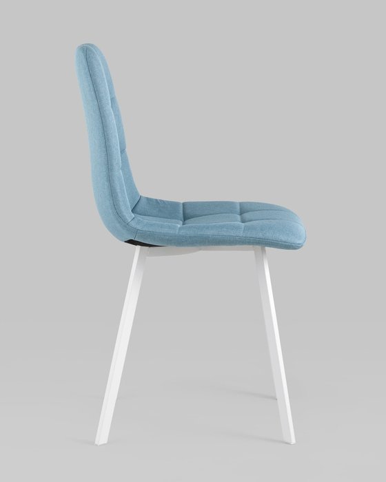 Стул Chilly голубого цвета с белыми ножками - лучшие Обеденные стулья в INMYROOM