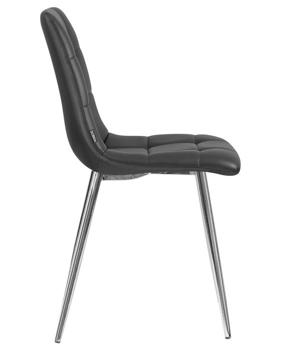 Стул обеденный Alex черного цвета с ножками цвета хром - лучшие Обеденные стулья в INMYROOM